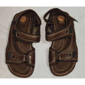 Earth Spirit Leather Sandals Shoes Sz 9 Brown Adjustable Straps Sport
